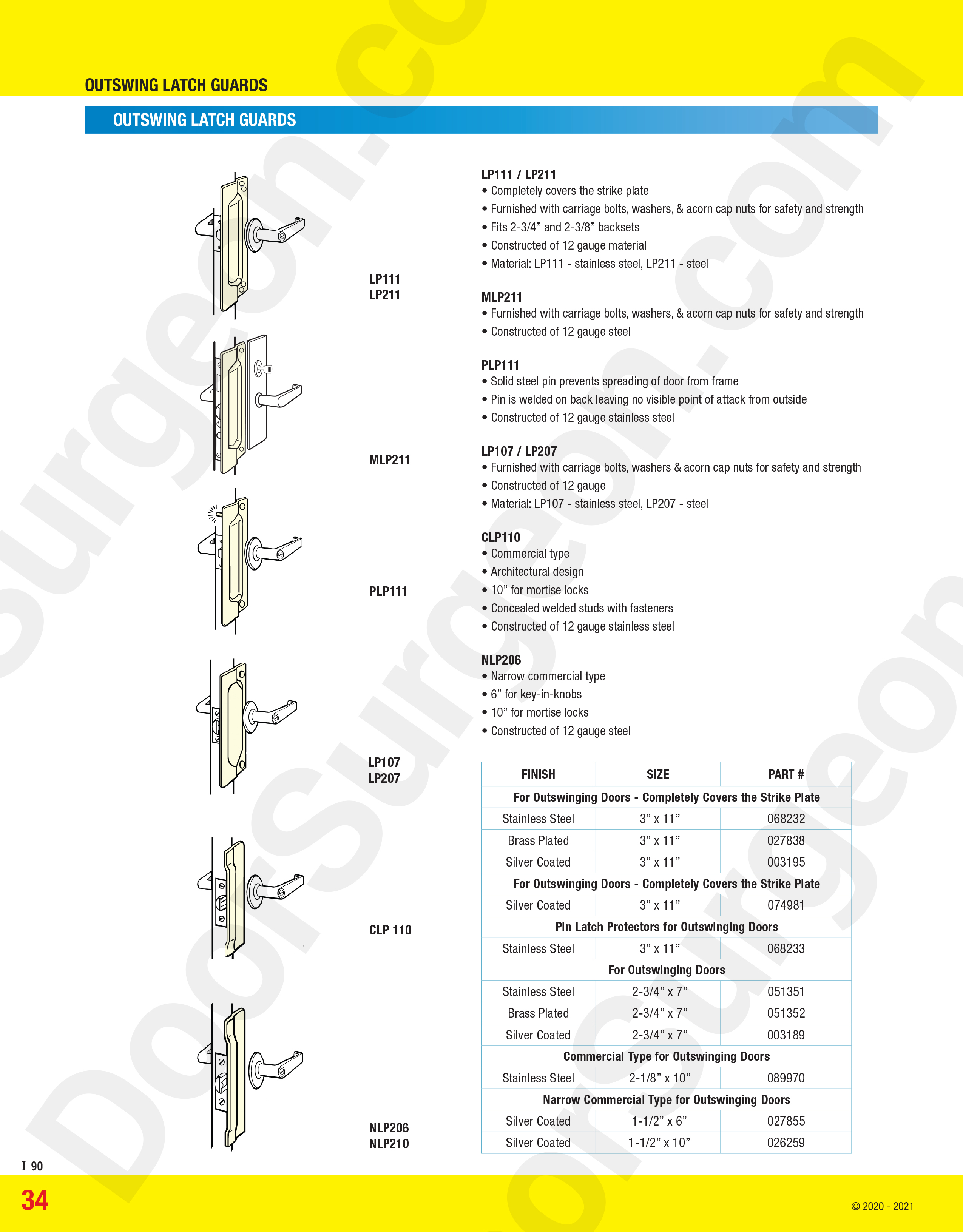 Outswing latch guards Cochrane